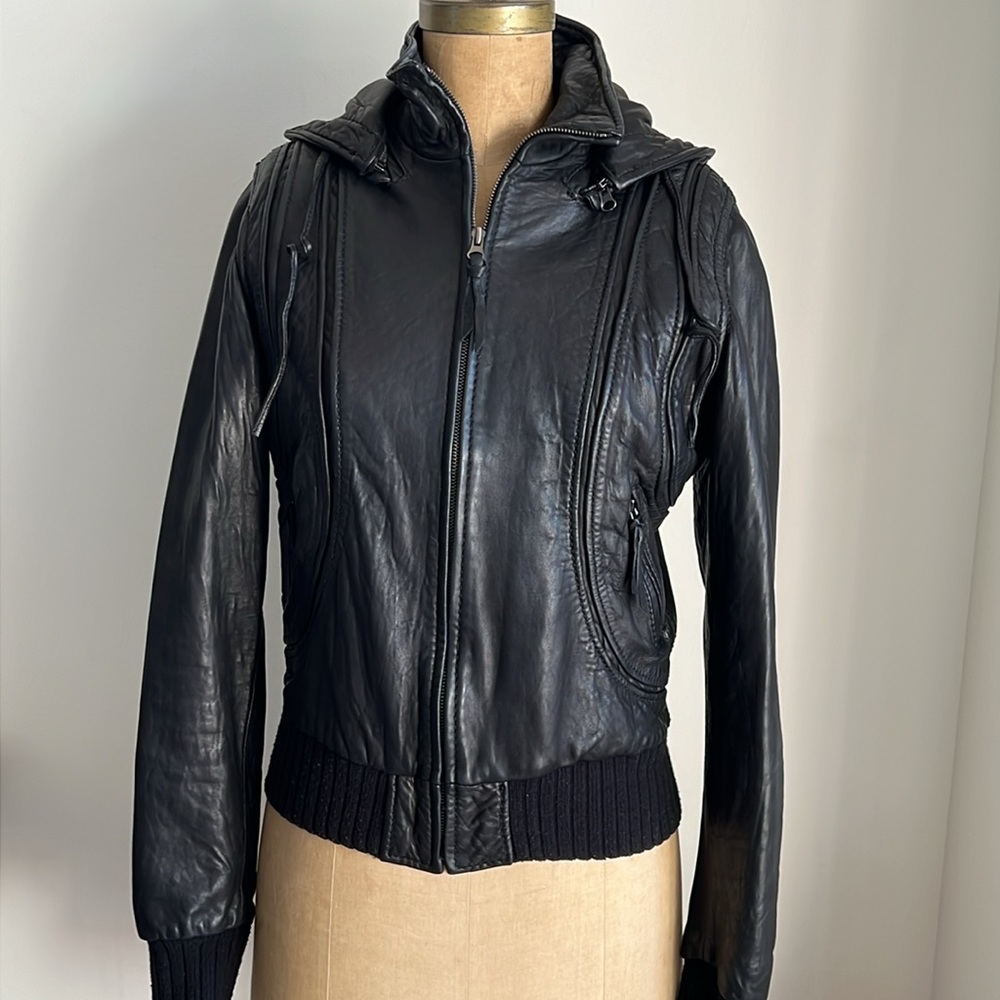 Vintage Leather Bomber Aviator Jacket